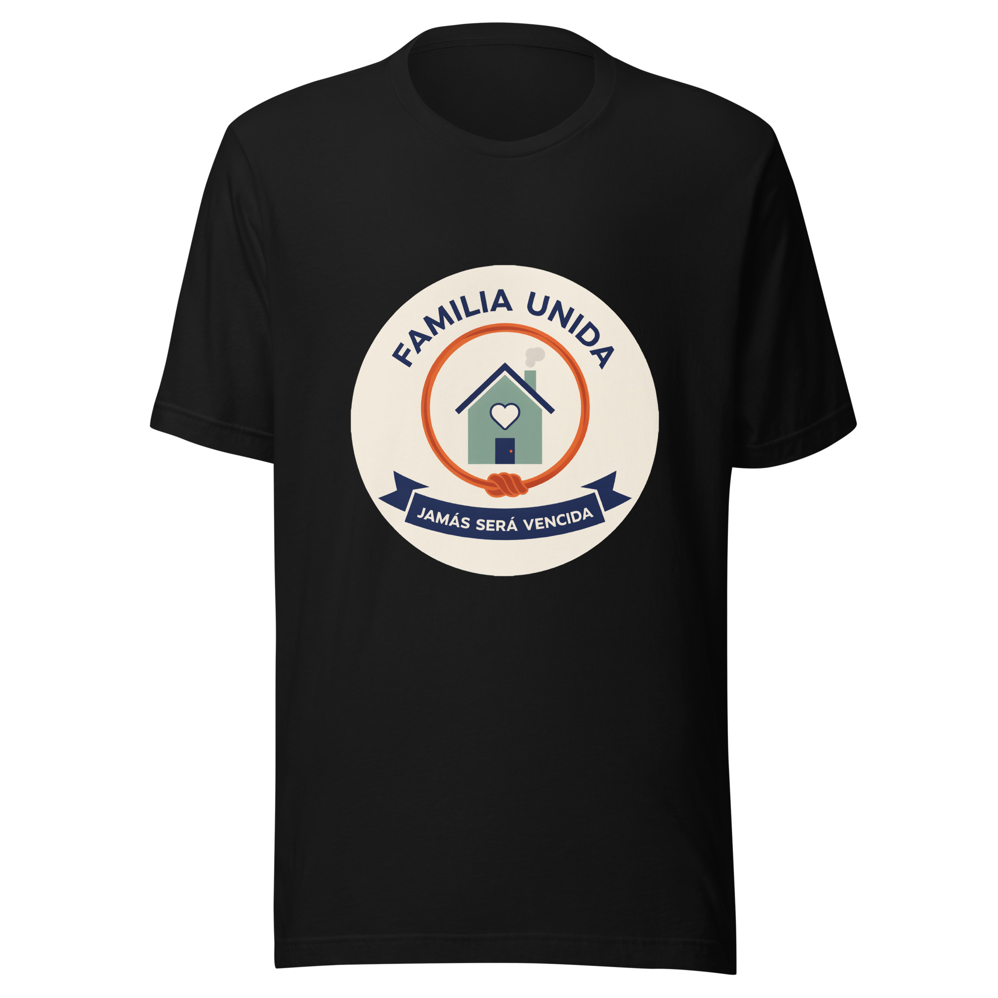 Playera unisex Familia unida jamás será vencida